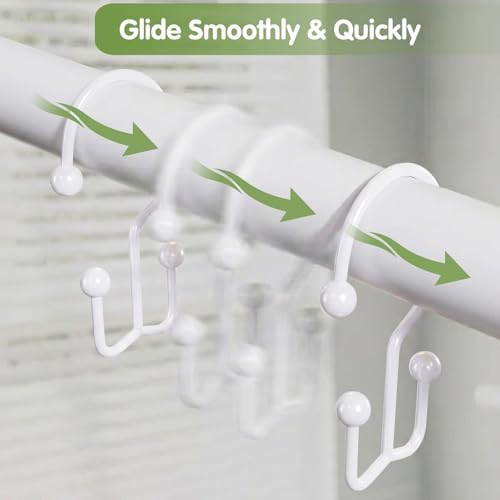 OEH Shower Curtain Hooks, Metal Shower Curtain Rings, Decorative Shower Curtain - Image 6