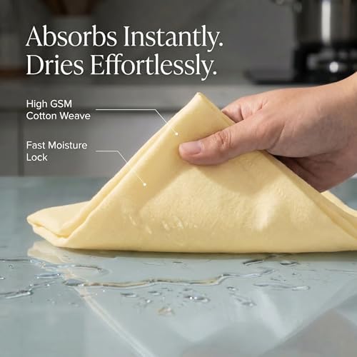 Urban Villa Kitchen Towels Cotton Dish Towels 20”x30” Yellow - Image 2