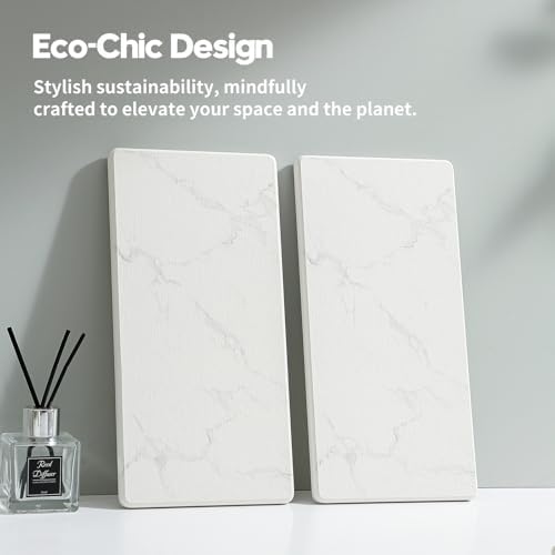 2PCS 10"x 5" Large Bathroom Sink Vanity Trays, Water Absorbing Diatomite Stone - Image 7