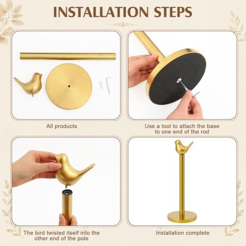 Gold Bird Paper Towel Holder Kitchen Decor Detachable Paper Towel Holder - Image 3