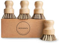 4-Pack Bamboo Dish Brush with Palm Fiber by BONUMVITA