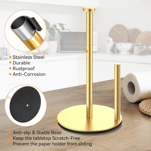 Gold Paper Towel Holder, Stainless Steel, - Image 4