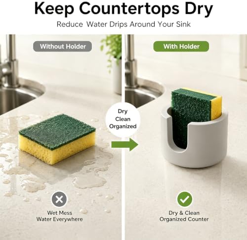 Diatomite Stone Sponge Holder, Compact Sponge Caddy - Image 5