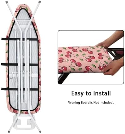 Cherry Pink Ironing Board Cover and Pad Iron Pad Covers Resist Scorching and - Image 5