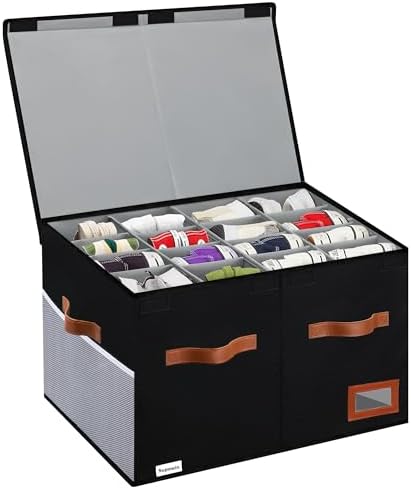 Supowin Large Shoe Organizer for Closet, Foldable Shoe Storage Bin by Supowin
