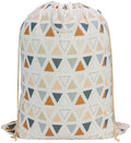 Canvas Laundry Bag with Handles & Drawstring 30"Wx35"H, L+ Triangle Pattern by CALACH