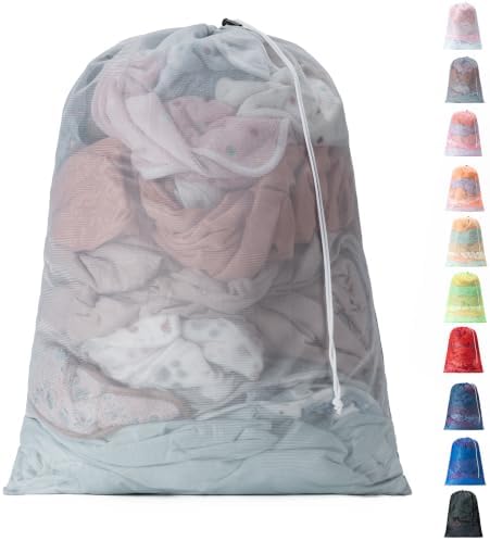 1 Pack Mesh Travel Laundry Bag 28" x 40"Extra Large Dirty Clothes Organizer by Unknown