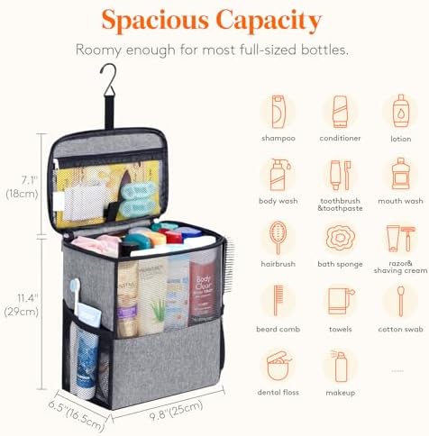 Lifewit Shower Bag Mesh Shower Caddy Portable College Dorm Room Essentials Tote - Image 2