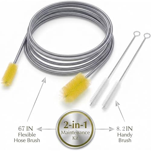 67" Flexible Drain Brush Set, Double Ended Long Hose Pipe Cleaner - Image 2
