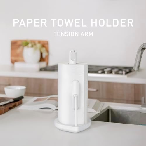 simplehuman Tension Arm Countertop Paper Towel Holder, Easy One-Handed Tear - Image 2