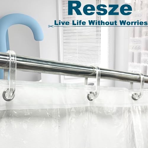 Resze 24 PCS Clear Shower Curtain Hooks - Image 7