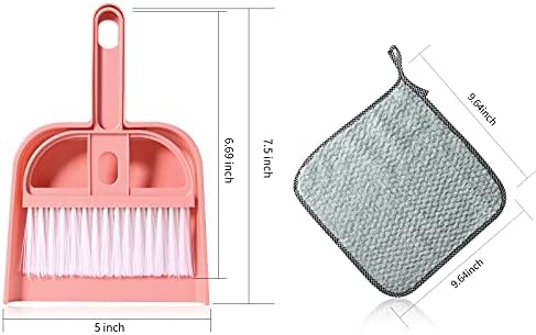Lamoutor 3 Pack Mini Hand Broom and Dustpan Set Small Dust Pans - Image 2
