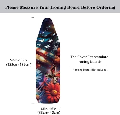 Butterfly 15x54 Ironing Board Cover USA Flag Elastic Edge Applicable Standard - Image 5