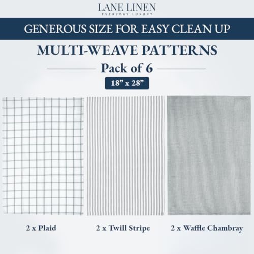 LANE LINEN Cotton Kitchen Towels and Dish Cloths Set, Quick-Drying Dish Towel - Image 2