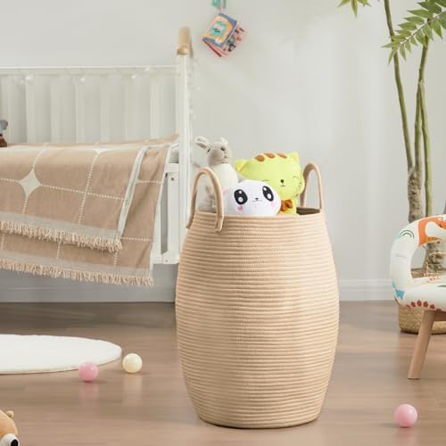 Large Laundry Hamper Basket 65L Woven Blanket Basket - Image 2