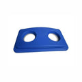 Restaurantware LID ONLY: RW Clean 1 Recycling Can Lid, Fits 23 Gallon Trash Can - Two Bottle/Can Openings, Blue Plastic Lid For Waste Basket, Heavy-Duty, Trash Can Sold Separately