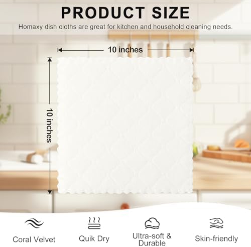 Homaxy 12 Pack Super Soft & Absorbent Dish Cloths - Image 5