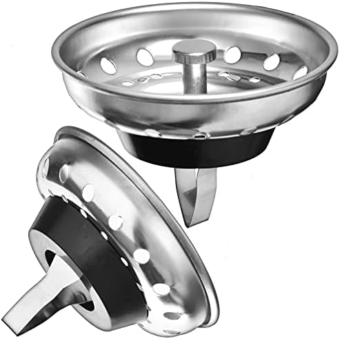 2 Pack Kitchen Sink Strainer and Stopper Combo Basket Replacement by HilltopProducts