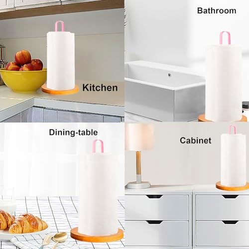 TONLEA Wooden Paper Towel Holder Countertop, Kitchen-Towel-Holder FreeStanding - Image 6