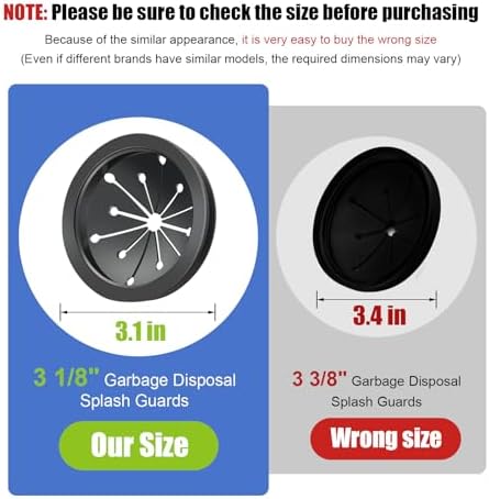 2 Pcs Garbage Disposal Splash Guard, 3 1/8" Sink Rubber Guard, by Dincerpen - Image 2