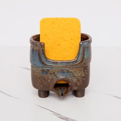 Ceramic Sponge Holder with Drain, Kitchen Sink Accessory by wowhalolo