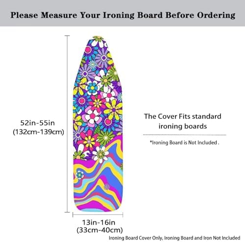 Hippie Floral Standard Ironing Board Cover Heat Reflective Ironing Mat - Image 5