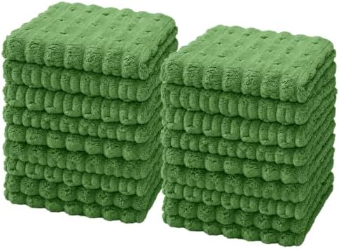 kimteny Microfiber Dish Cloths for Washing Dishes 18 Pack, Dark Green by kimteny