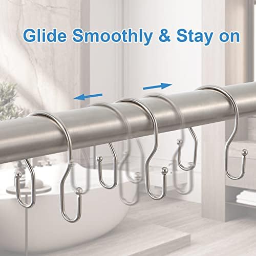24 Pack Double Shower Curtain Hooks Rings, TENOVEL Double Sided Shower Curtain - Image 5