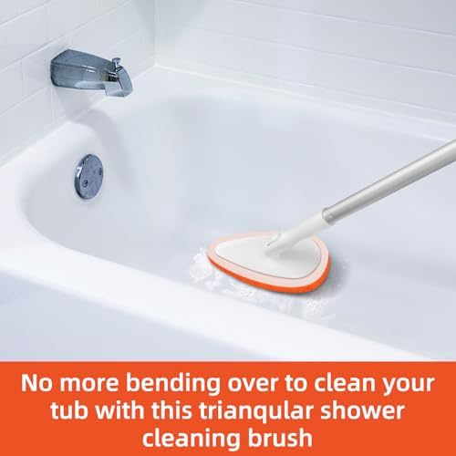 Qaestfy Bathtub Scrubber, Adjustable Long Handled Scrub Brush - Image 5