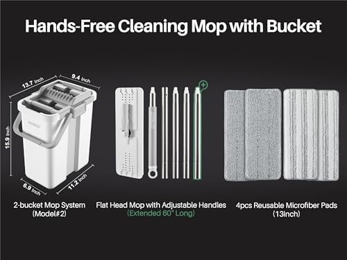 JOYMOOP Flat Mop System, Microfiber Mop and Bucket Set, Household & Commercial - Image 5