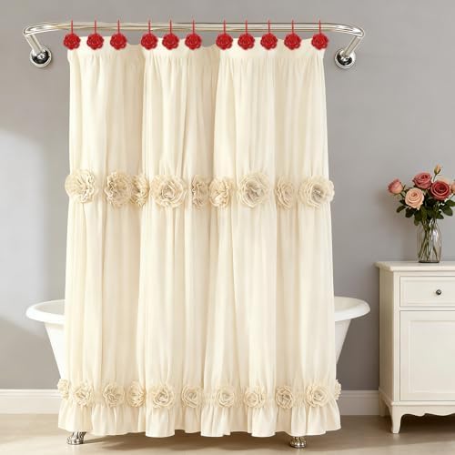 Metal Rose Shower Curtain Hooks, Rust-Resistant Hooks - Image 5