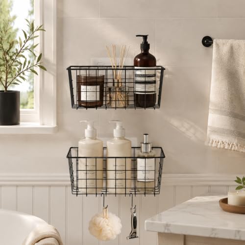 MaraFansie Hanging Kitchen Baskets, 2 Pack Wire Storage Basket Over Cabinet - Image 6