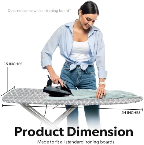 Home Intuition Iron Scorch Resistant Ironing Board Cover and Pad, Standard Size - Image 6
