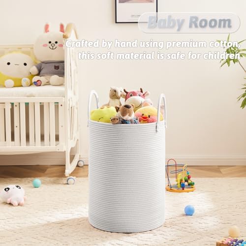 Artfeel Laundry Basket, Woven Cotton Rope Laundry Hamper, 40L - Image 4