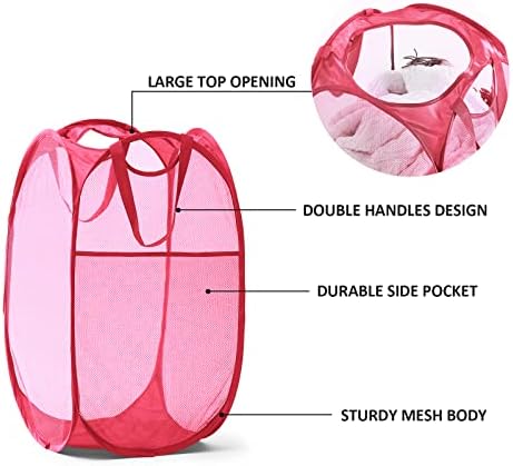 TECHMILLY Collapsible Mesh Pop Up Laundry Hamper - Image 3