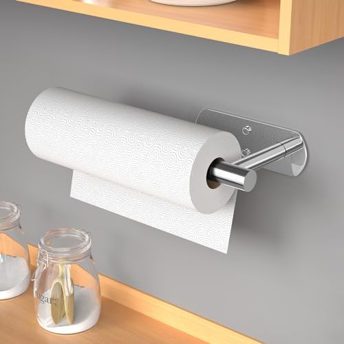 VAEHOLD Self Adhesive Paper Towel Holder Under Cabinet Mount, Wall Mounted - Image 5