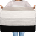 OIAHOMY Extra Large Blanket Basket, 95L Cotton Rope Woven Laundry Basket by MasterofSpaceOptimization