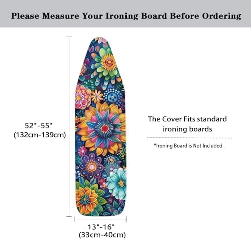 Boho Mandala Flower Printed Ironing Board Cover, 15x54 Inch Ironing Board Cover - Image 5