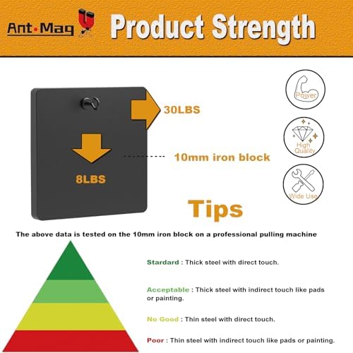 Ant Mag Magnetic Hooks Heavy Duty 30LBS Strong Magnet Snap Hooks 8 Pack - Image 3