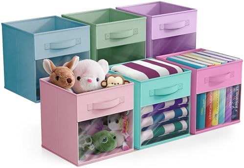 Sorbus Storage Bins with Clear Window, 6 Pack by Sorbus