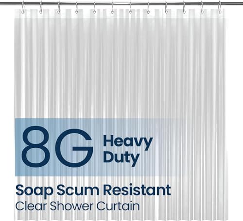 LiBa Shower Curtain PEVA 8G, 72x84 Inch Waterproof Clear by Liba
