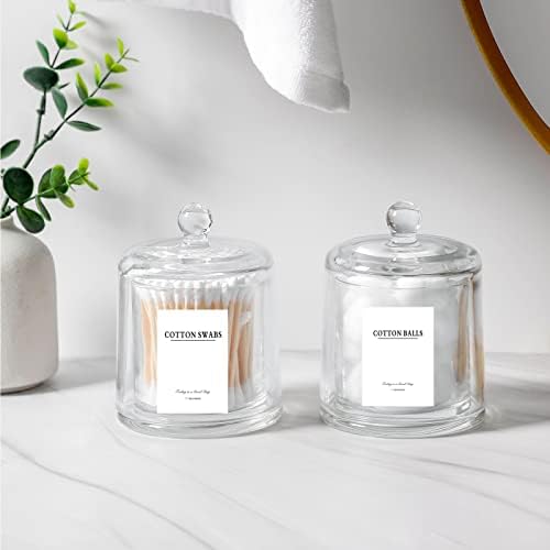 rejomiik 2 Pack Qtip Holder Thick Glass Apothecary Jars - Image 4