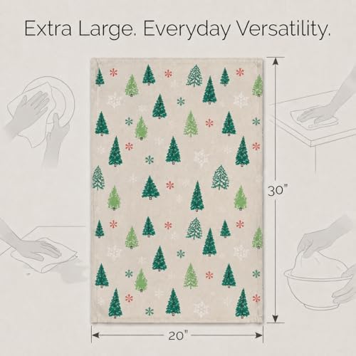 Urban Villa Kitchen Towels Cotton Dish Towels 20”x30” Grn Tree Print - Image 3