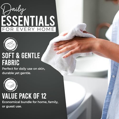 DAN RIVER 12 Pack Cotton Wash Cloths Set - Image 3
