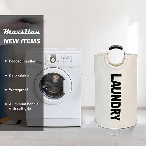 Maxsilan 90L Large Laundry Basket Bag, Collapsible Tall Hamper - Image 2