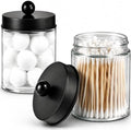 Amolliar Apothecary Jar Qtip Holder w/Metal Lid Glass by Amolliar