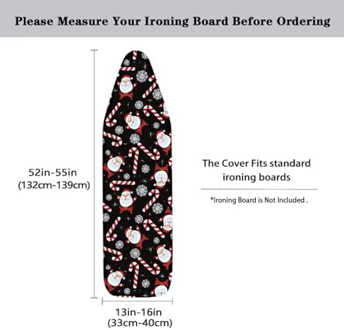 GLENLCWE Santa Claus Print Ironing Board Cover, 54x15 inches, Christmas Ironing - Image 3