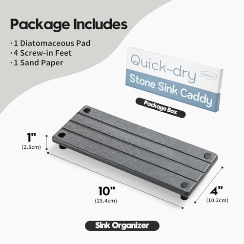 Sink Caddy Kitchen Sink Organizer, Water Absorbing Stone Tray - Image 6