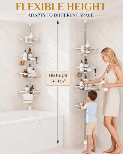 SEIRIONE Rustproof Shower Corner Caddy Organizer - Image 3