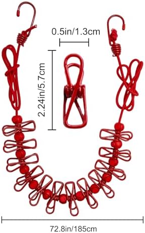 2 Pack Camping Clothesline Portable 12 Clothespins - Image 3